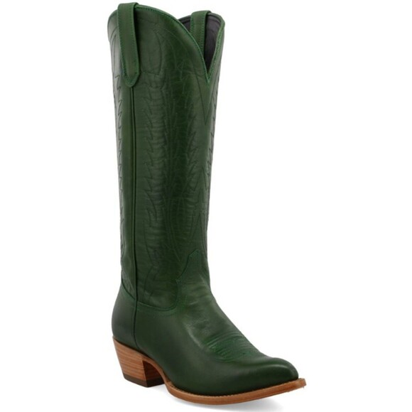 BLACK STAR WOMEN'S EDEN TALL LEATHER WESTERN COWBOY BOOTS EMERALD GREEN NWT 7.5 - Picture 1 of 7